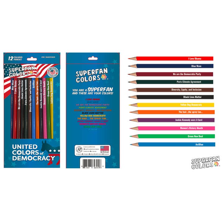 SUPERFAN Colors - Vendita all'ingrosso Matite colorate - United Colors of Democracy - Matite colorate del partito democratico - Set di 121