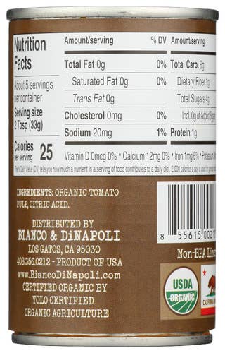 Bianco Dinapoli - Wholesale Sauce - Bianco DiNapoli 6oz Organic Paste case (12 ct) 3