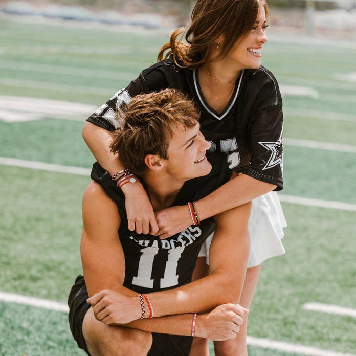 K'lani hair tie bracelets - Wholesale Jewelry Set - Game Day Red/ black / White3