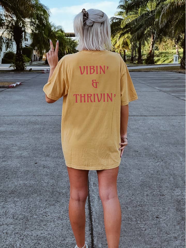 VIBE & THRIVE TEE for wholesale by LOLA MAGNOLIA