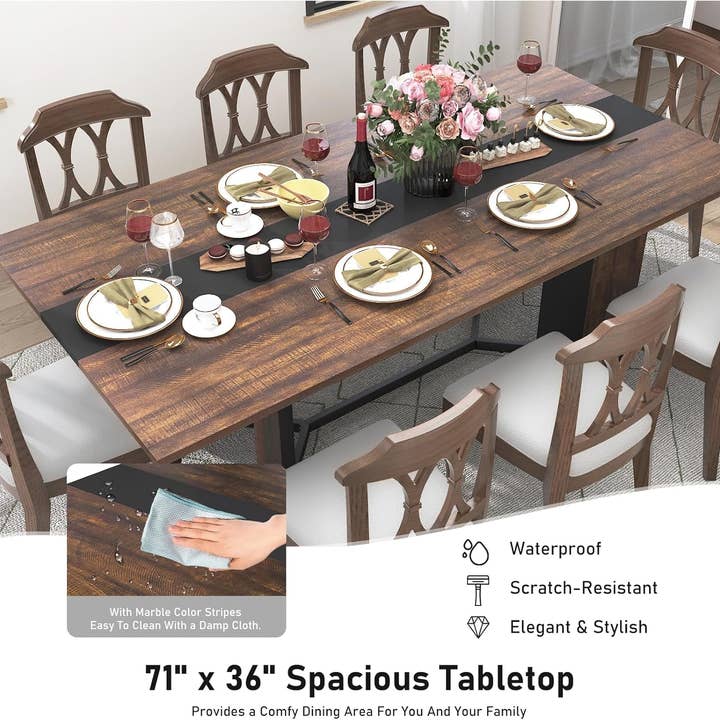 71In Large Rectangular Dining Table With Brown Tabletop for wholesale on Faire2