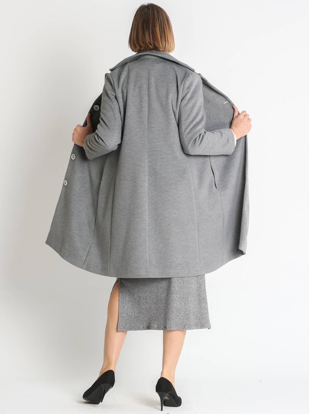 LOURDES CASTILLO - Wholesale Jacket - Women's - 372420L  LONG WOOLEN CLOTH COAT2