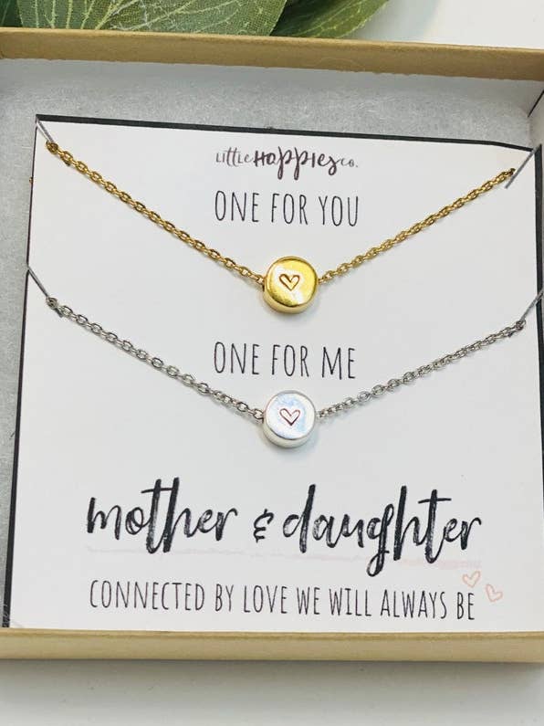 Mother daughter necklace set, Gifts for mom from daughter, Mother's Day gifts for mom from daughter, Affordable gifts for mom, MothersDay (Copy) for wholesale by Little Happies Co
