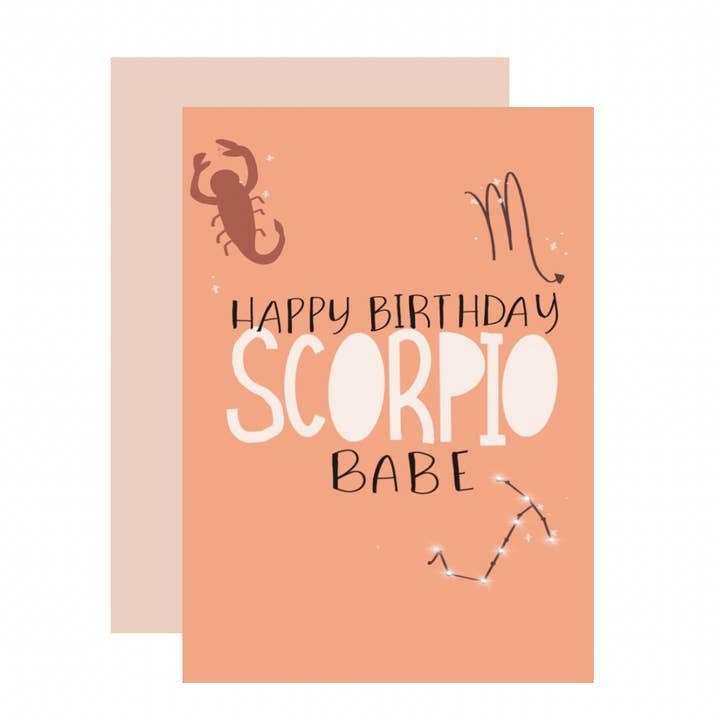 Carte d'anniversaire Scorpion pour la vente par Aims Moon Paperie