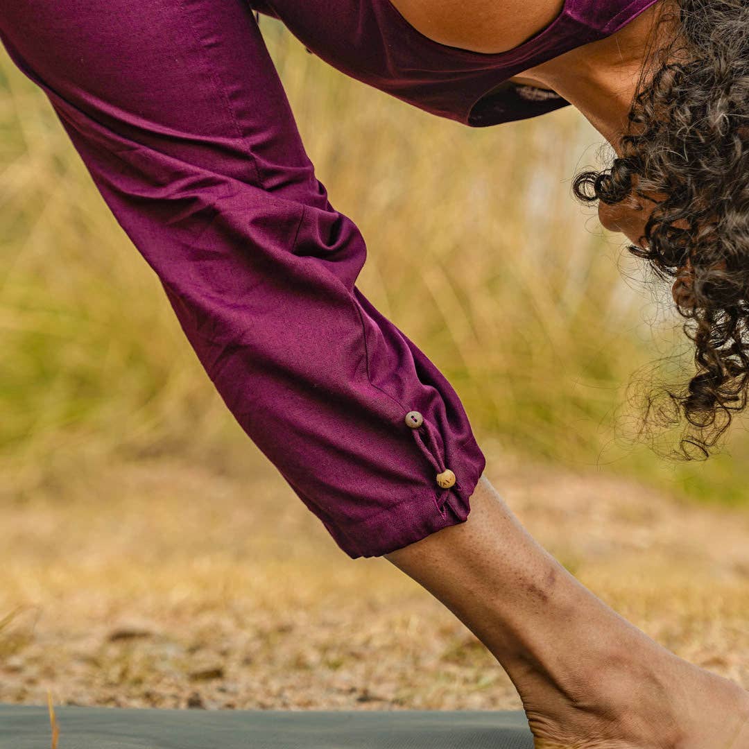 AKISO – wholesale Athletic pants – Women′s – Women Cotton Yoga Pants Purple -Ananda14