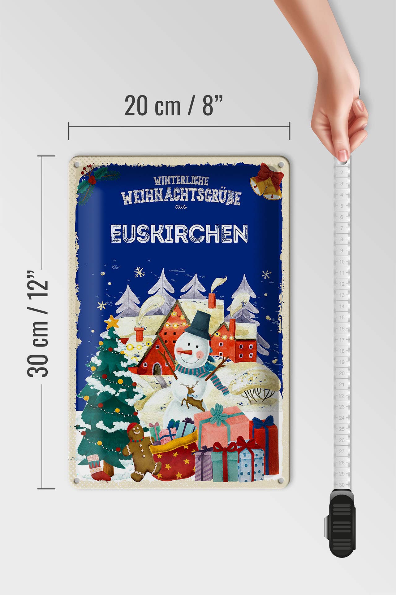 Femer - Wholesale Christmas Wall Art - Christmas Greetings EUSKIRCHEN 20x30cm Tin Sign3