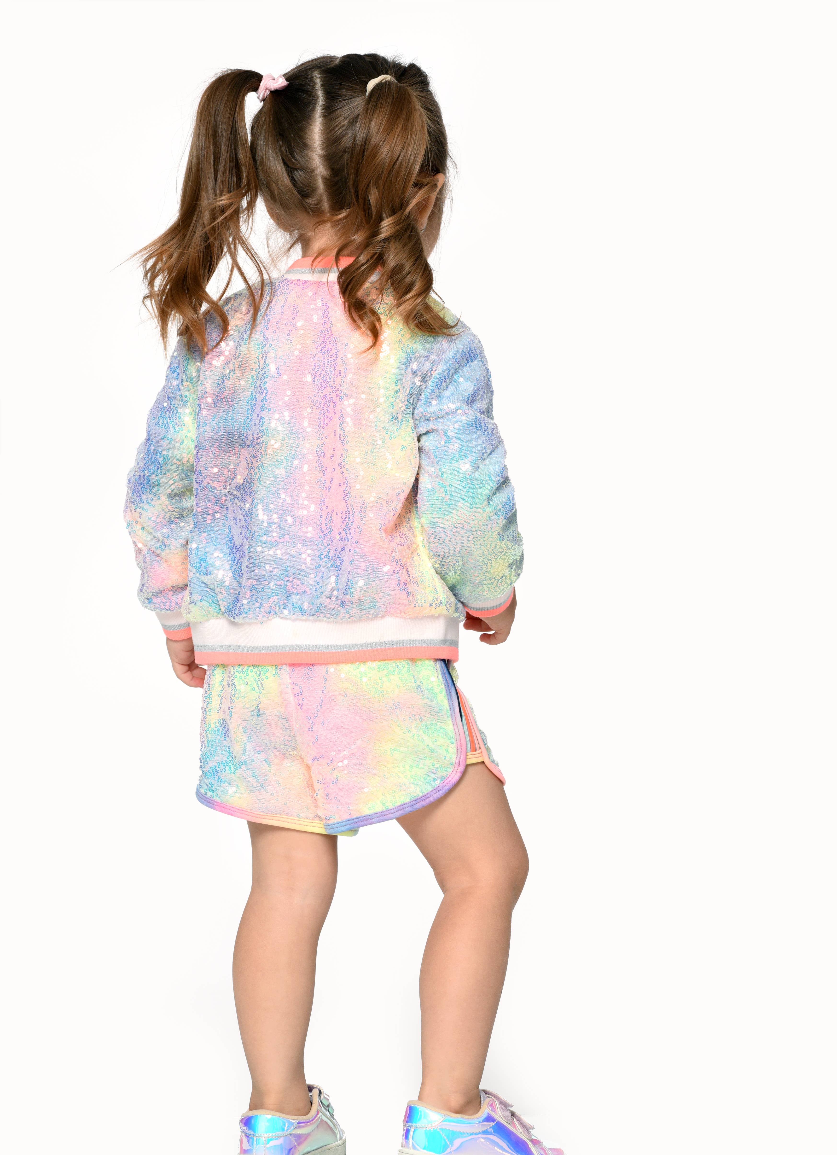 Blue Multi Sequin Shorts for wholesale on Faire1