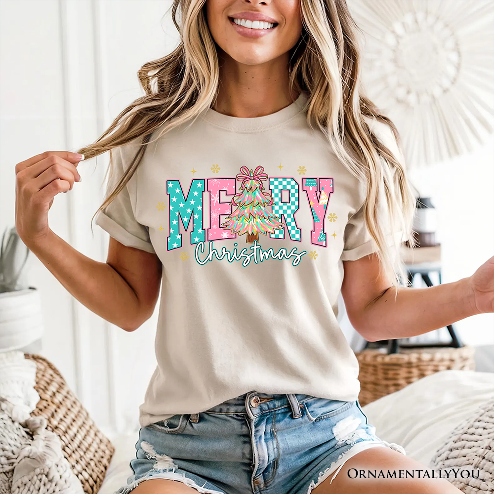 OrnamentallyYou - Vente Chemise – unisexe - Joyeux Noël T-shirt Arbre Coquette, Préppy Rétro Fête6