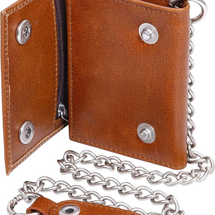 RAWHYD - Portefeuille chaîne à trois volets - Cuir pleine fleur - 10,5” x 4,5” pour la vente par RAWHYD Leather Co.
