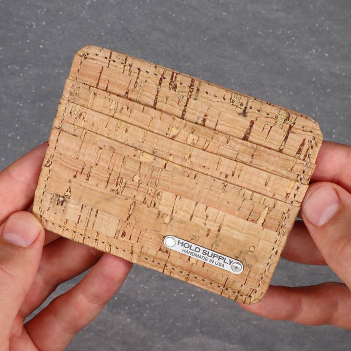 Cork Unisex Card Holder Wallet, Minimalist Vegan Wallet for wholesale by HOLD SUPPLY