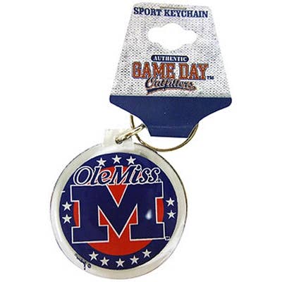 Ole Miss Rebels Keychain Lucite Oval for wholesale by Jenkins Enterprises