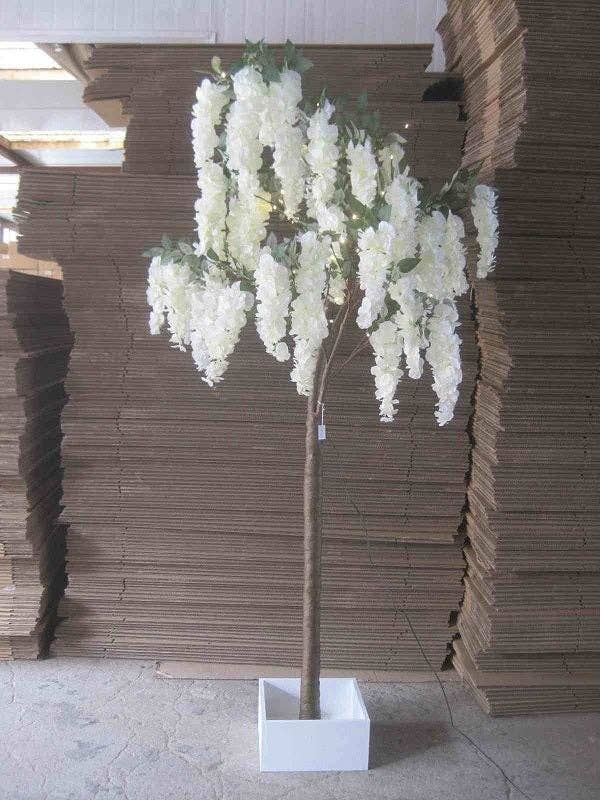 Hi-Line Gift Ltd. - Wholesale Artificial Flowers - Small Wisteria Tree With 96 Warm White Led