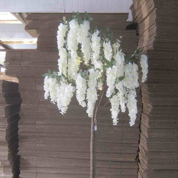 Hi-Line Gift Ltd. - Wholesale Artificial Flowers - Small Wisteria Tree With 96 Warm White Led0