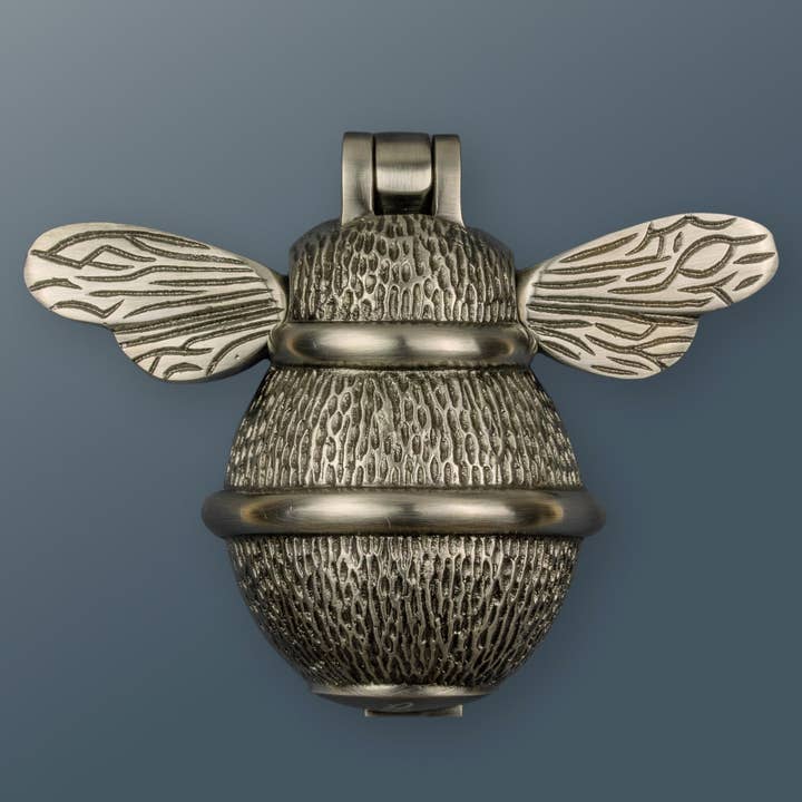 Brass bee – wholesale Knob/pull – Brass Bumble Bee Door Knocker - Pewter Finish