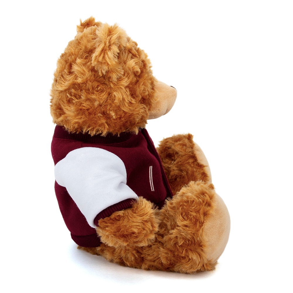 Plushland - Wholesale Stuffed/Plush Toy - Kids & Baby - 11" Customizable Mocha Bear Plush with Custom Varsity Jacket4