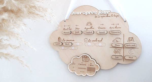 Playwood&Cie - Wholesale Wood Toy - Kids - Cloud "Day After Day" - Learning Temporality1