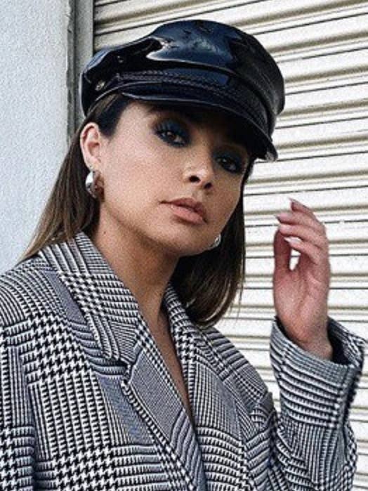 Ultra Gloss Patent Leather Fiddler Greek Fisherman Hat for wholesale by Olive & Pique