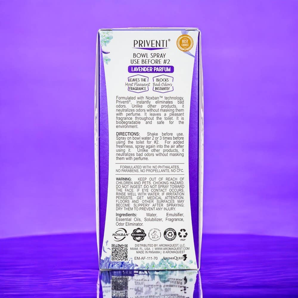 Instant Fresh Air - Wholesale Toilet Spray - Priventi Lavender Parfum 2.4 Oz., #2 Toilet Spray -Display9