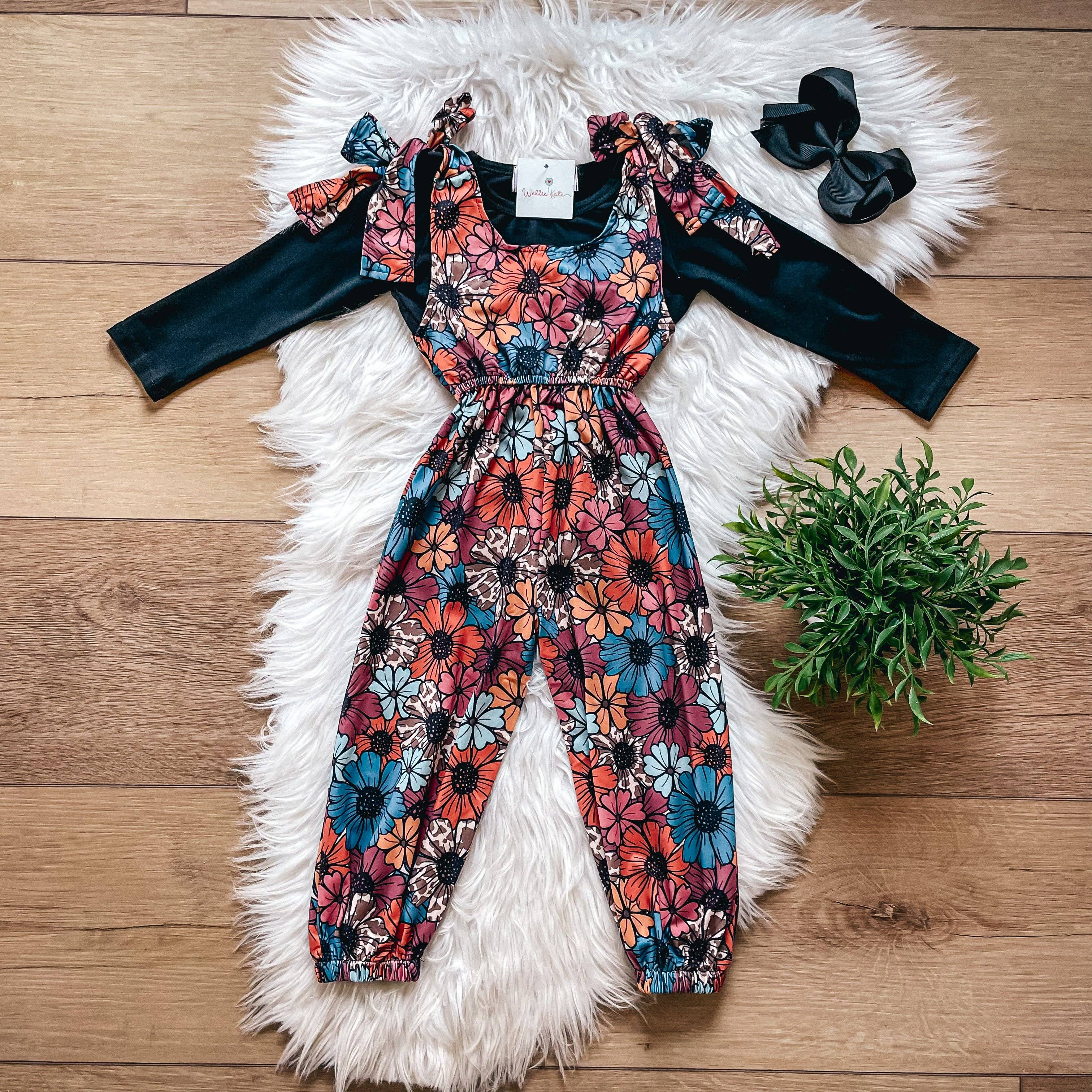 Wellington Design Co. - Vente Salopette – enfant - Salopette Harvest Flowers de Wellie Kate1