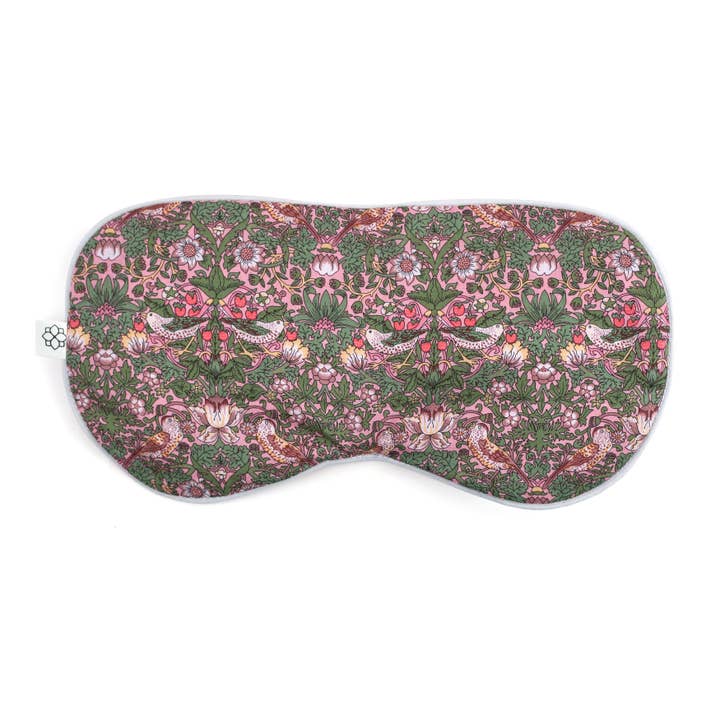 Maschera per Occhi di Lusso con Aromaterapia - Strawberry Thief Rosa per la vendita all'ingrosso da parte di Spritz Wellness