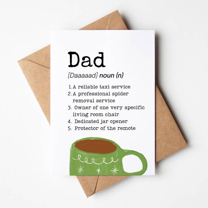 Dad Definition Weihnachtskarte für den Großhandel von Moonshine Prints