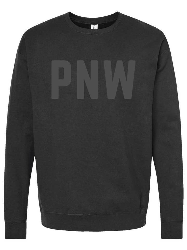 PNW Unisex grafisk sweatshirt i sort for engroshandel hos NW Accent