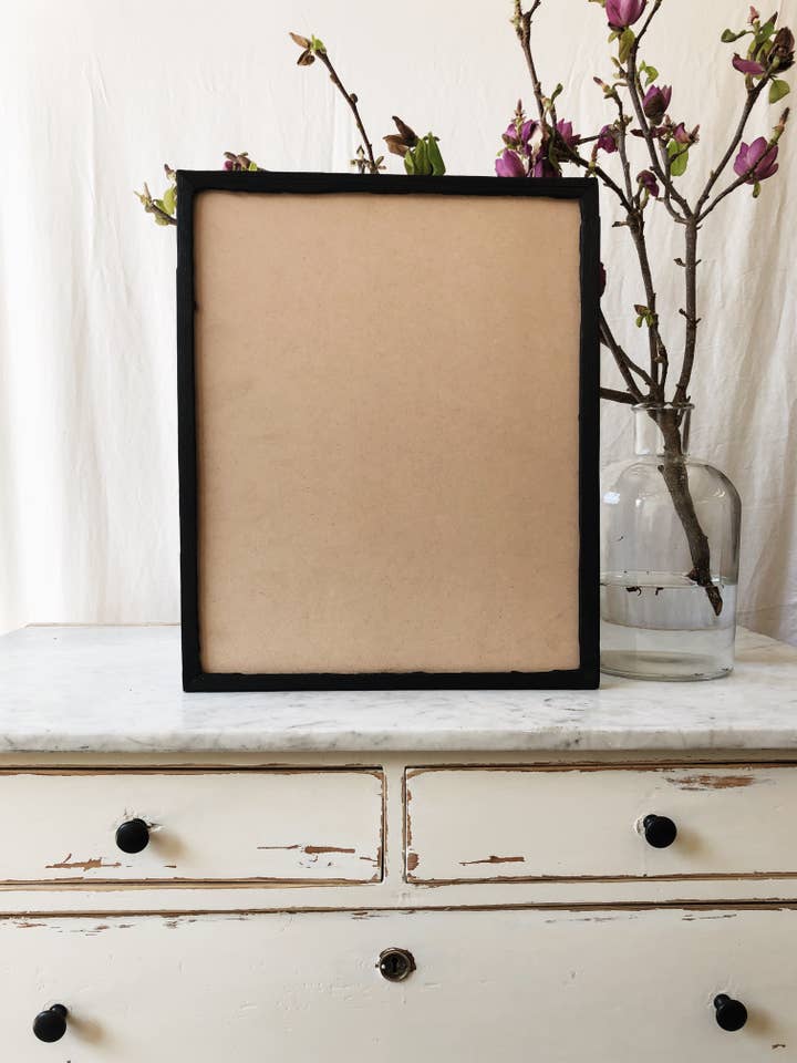 Reclaimed Wood Picture Frame 16x20 Black Soot Frame for wholesale by Alibi Interiors
