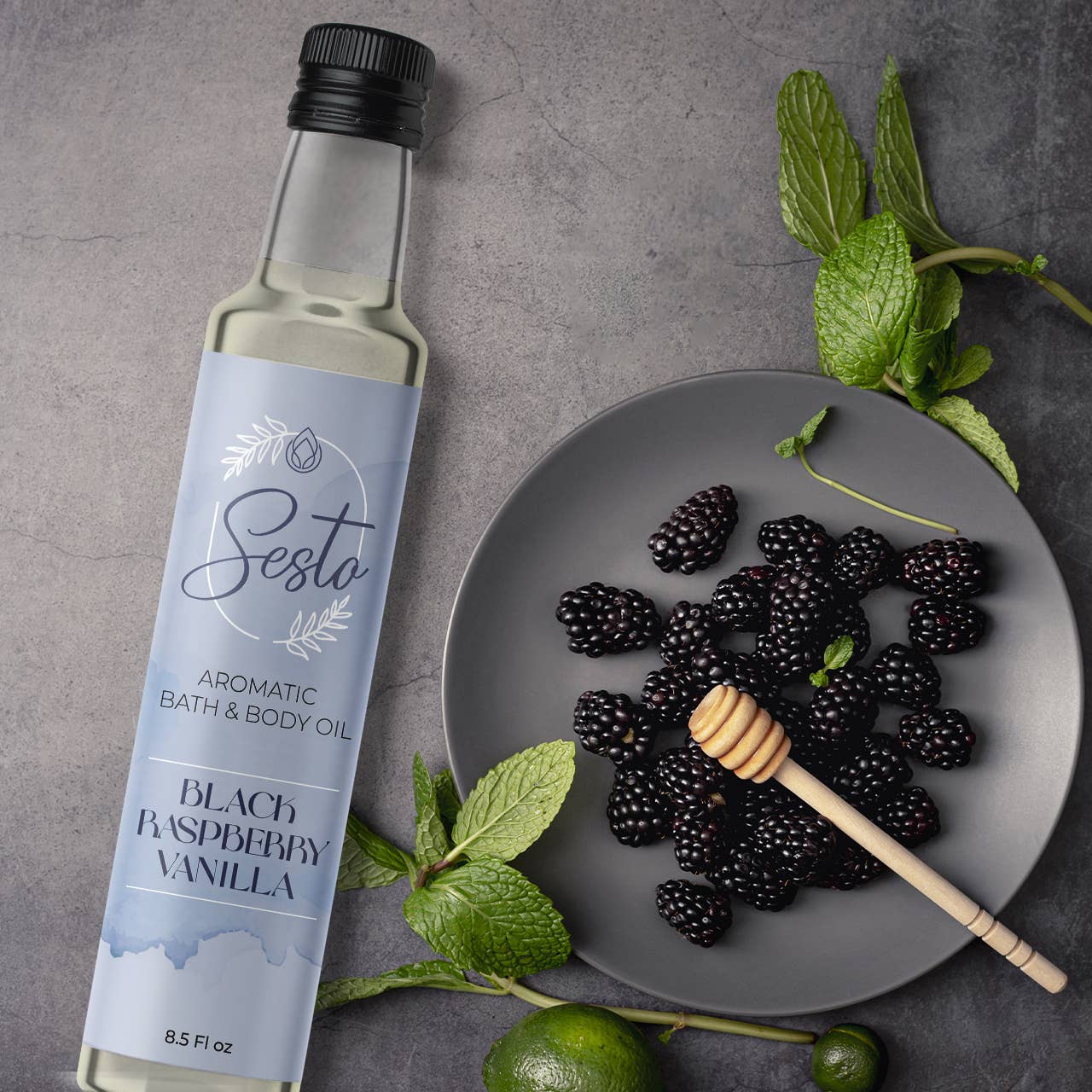 The Midwest Sea Salt Company - Vendita all'ingrosso Olio/gel per massaggi - Olio da Bagno e Massaggio Aromatico Sesto - Lampone Nero e Vaniglia4