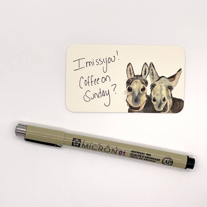 Woollybear Travels - Wholesale Stationery/Notecard Set - Pawsitive Notes- Rescued Donkeys (Lunch Box Notes)1