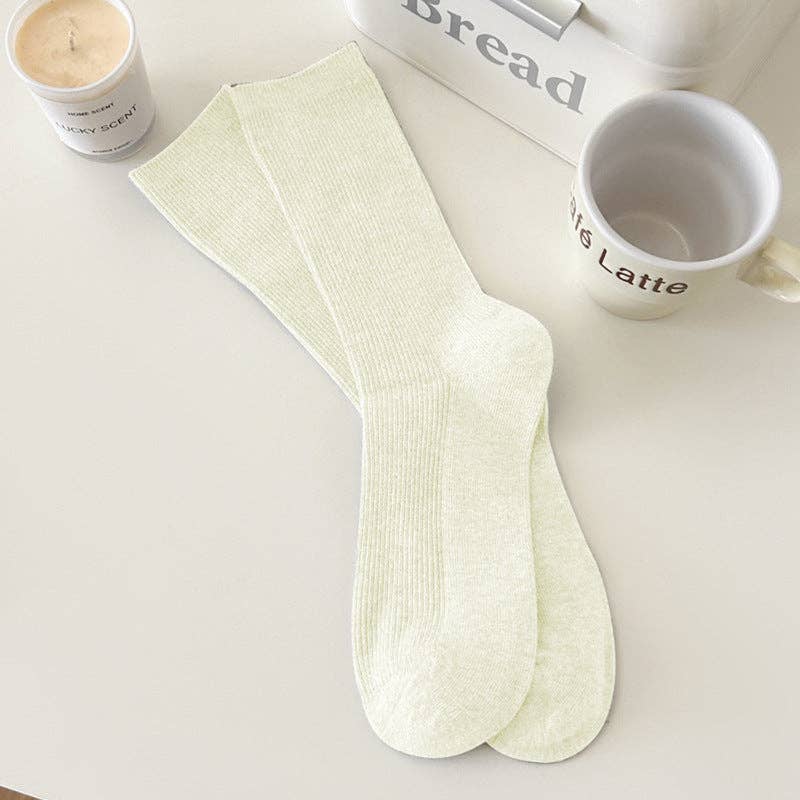 Dipped Shop - Wholesale Socks - Women's - Solid Color Ribbed Simple Socks DP25A4533