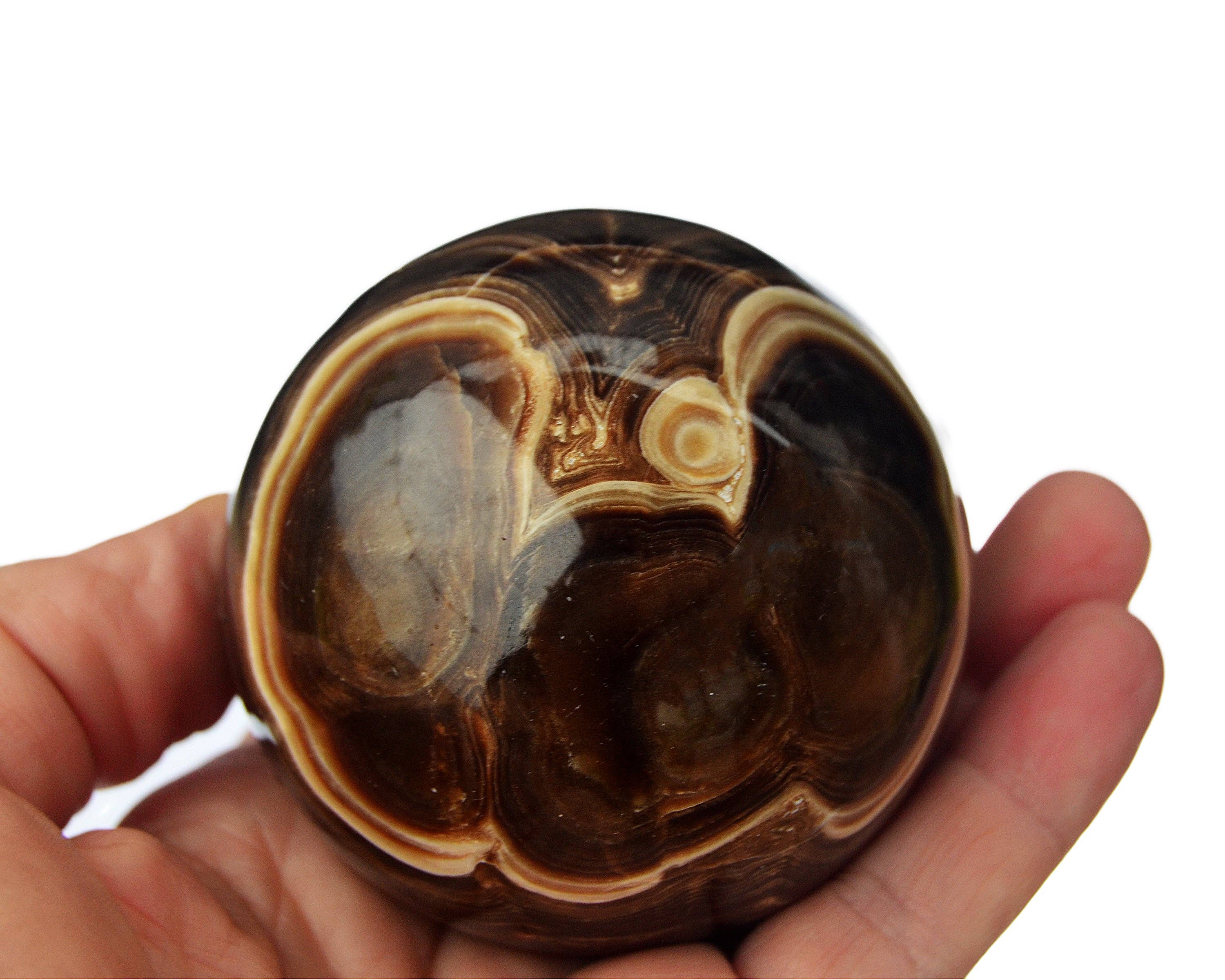 Kaia & Crystals - Wholesale Spiritual Stone/Crystal - XL Chocolate Calcite Sphere (60mm - 85mm)8