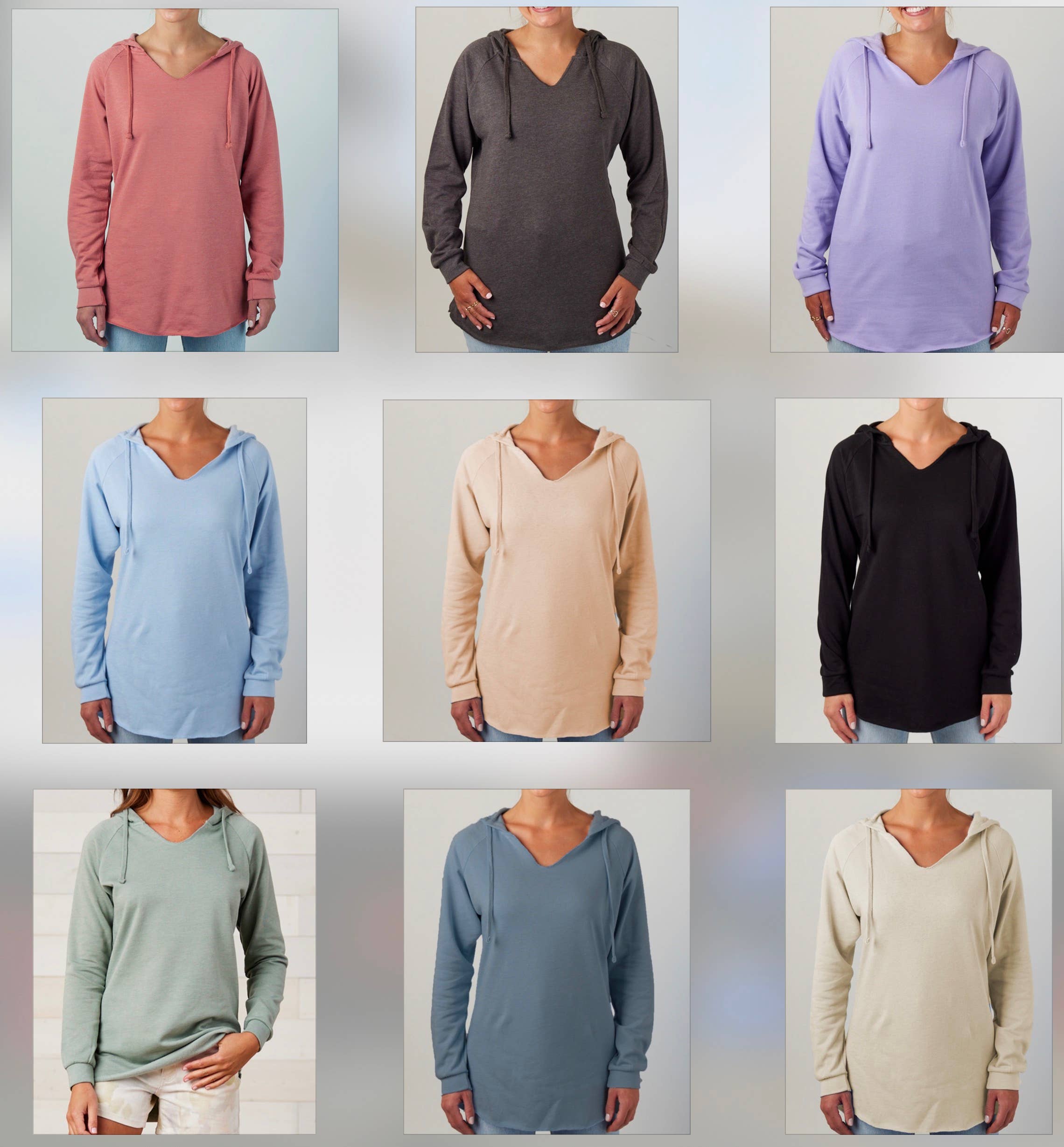 Mad Love Shop - Vendita all'ingrosso Felpa con cappuccio - Donna - Pullover da donna Dusty Rose Raglan con cappuccio e ramo7