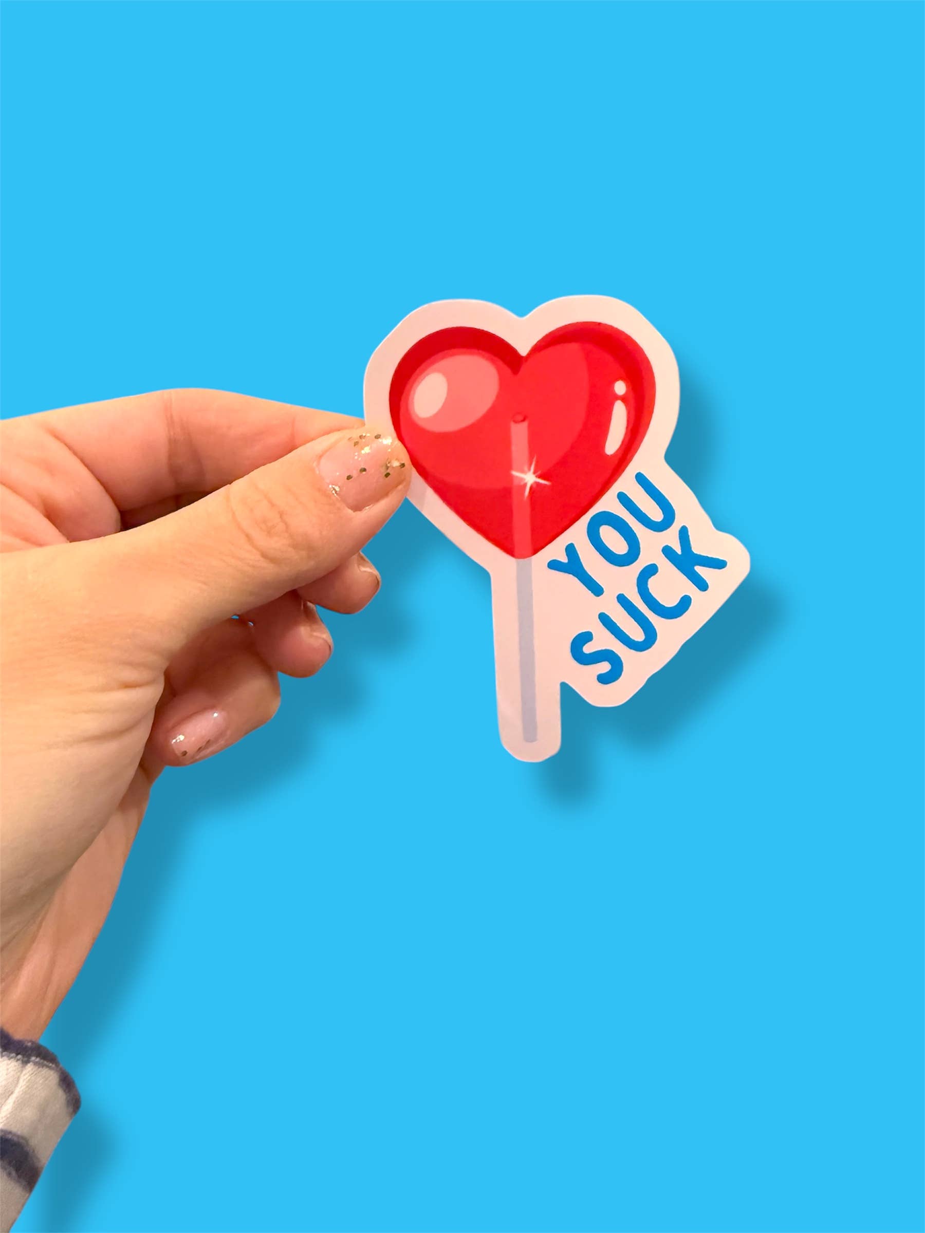 Tiny Baker Creations - Wholesale Sticker - You Suck Heart Lollipop Vinyl Sticker | Funny6
