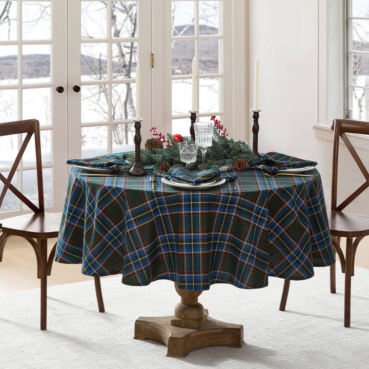 Threadmade Home - Wholesale Tablecloth - Stowe Tartan Holiday Plaid Cotton Christmas Tablecloth2