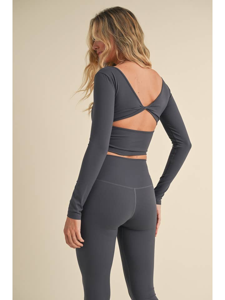 KIMBERLY C - Wholesale Athletic Top - Women's - Twist Back Long Sleeve Top50