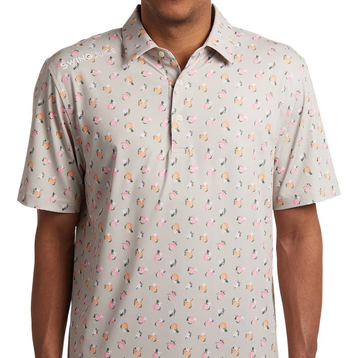 Golf Orange Blossom Men's Polo for wholesale by SwingJuice