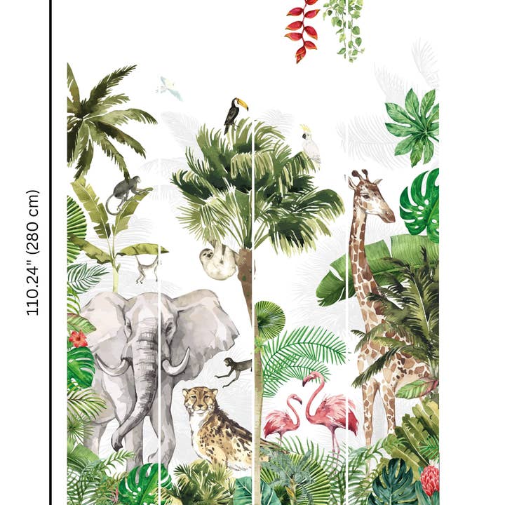 Walloha - Vendita all'ingrosso Carta da parati - Carta da parati Jungle - JUNGLE PLAYTIME - Sfondo per bambini1