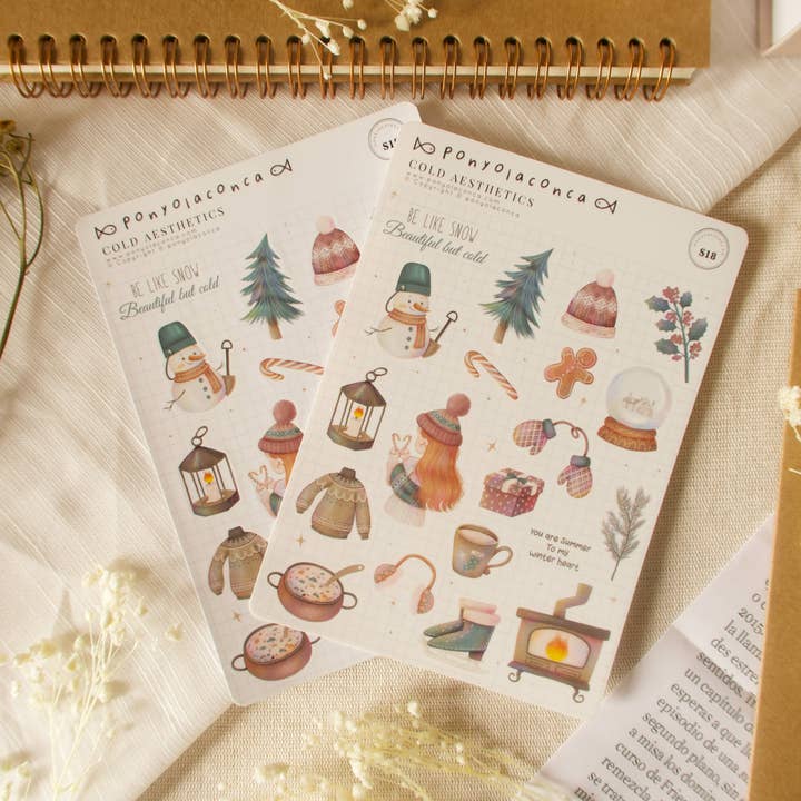 Cold Aesthetics Sticker Sheet for wholesale by ponyolaconca