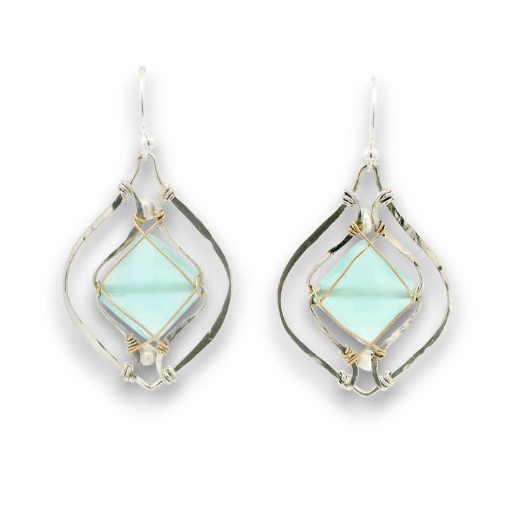 Chalcedony Vortex Øreringe E85005 for engroshandel hos Art by any Means Jewelry