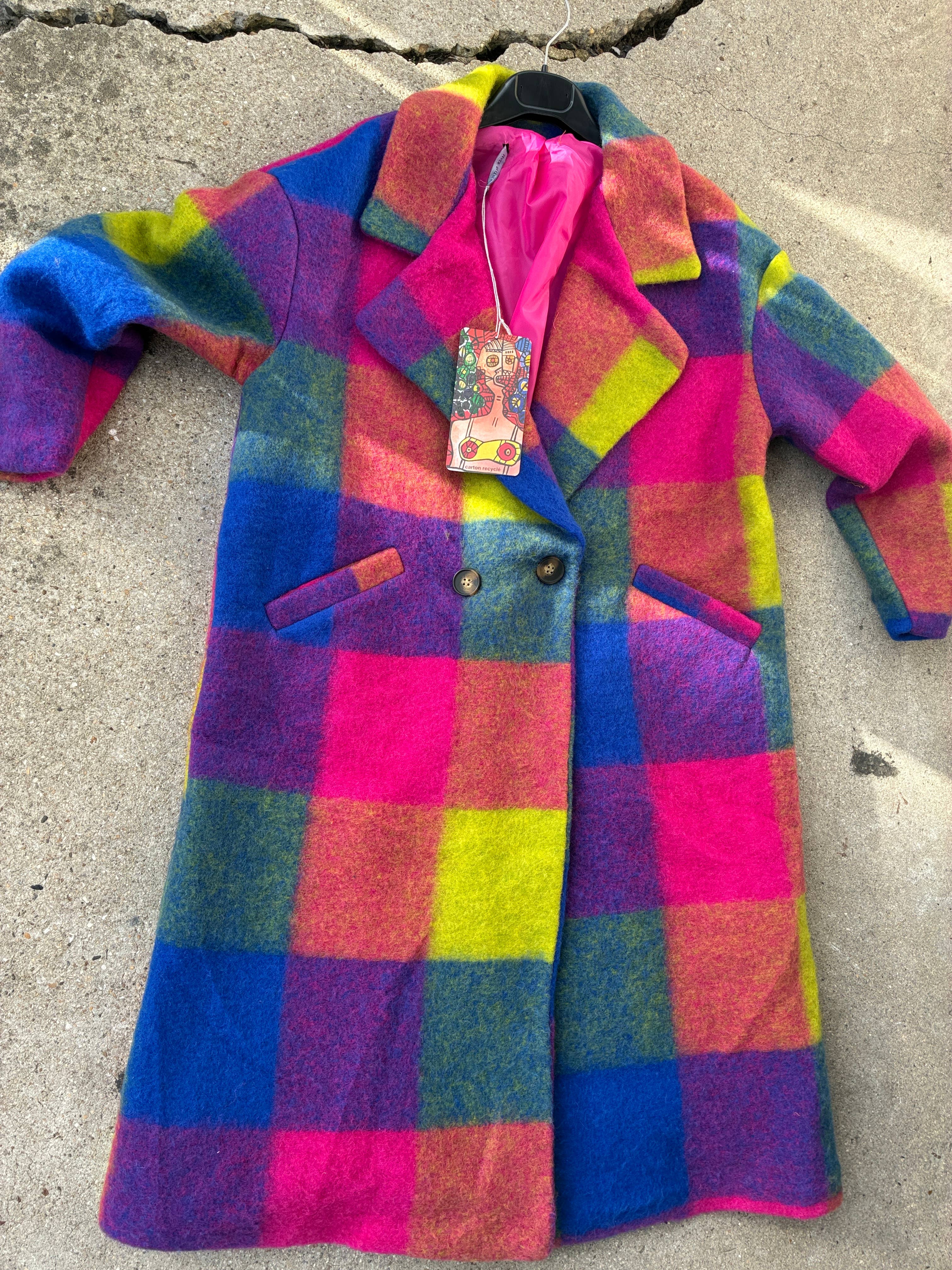 la maison des fibres naturelles - Vente Manteau – femme - Manteau à carreaux 60705+size MADE IN ITALY 15