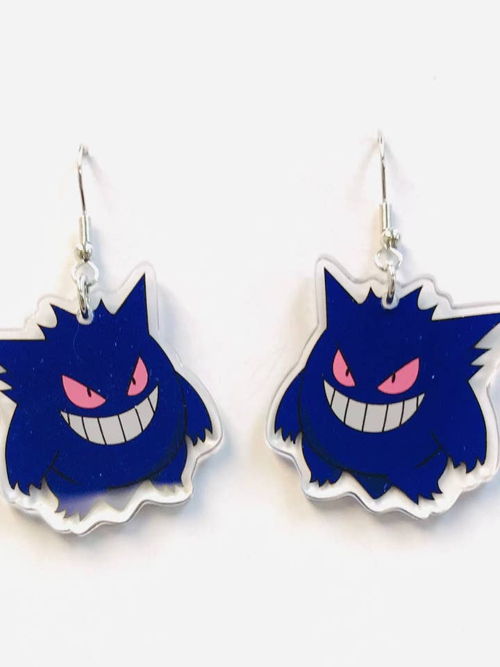 Acrylic Halloween PURPLE Ghost Earrings Dangle for wholesale by SimpleNGreat