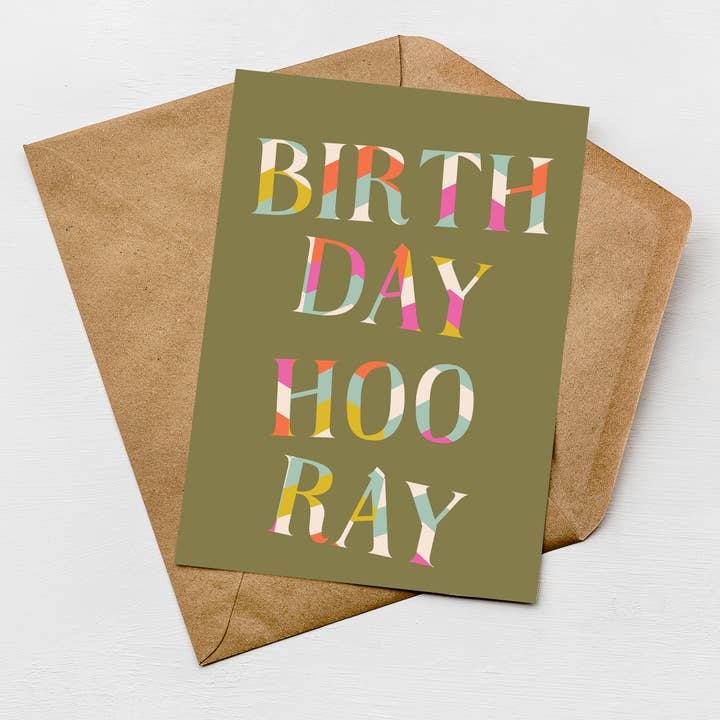 Birthday Hooray Birthday Card for wholesale by Greenwich Paper Studio