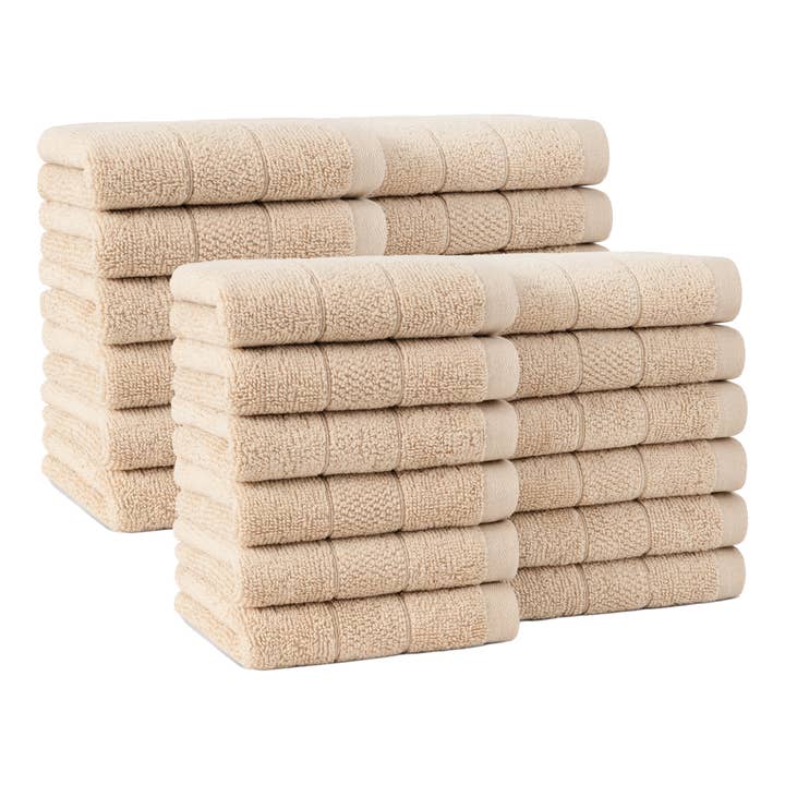 Arkwright Home - Wholesale Wash Cloth - Family Essentials Cotton Washcloths (Bulk Case of 144) 12x128