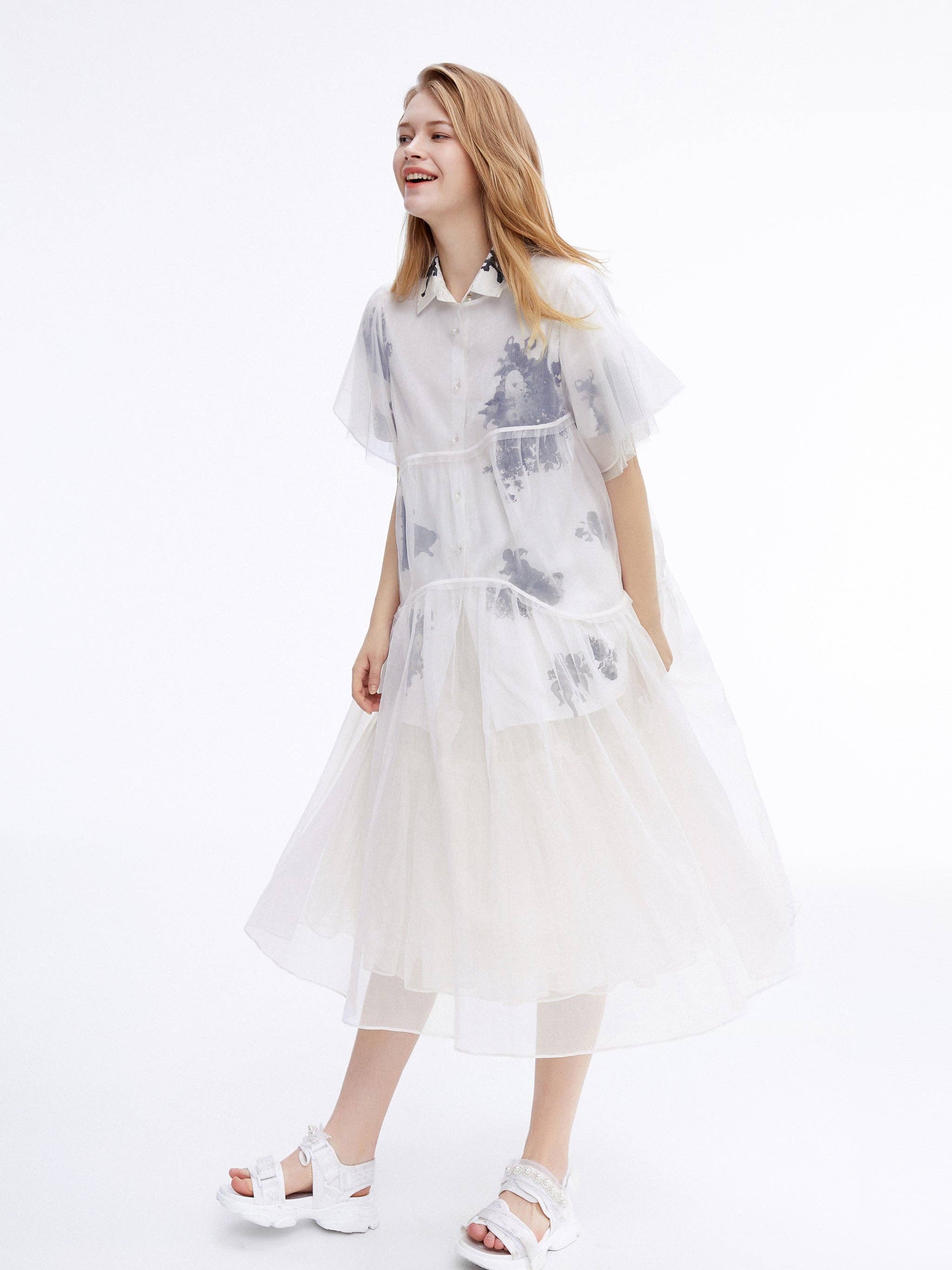 Urlazh - Wholesale Dress - Women's - ROMA Ink-Tulle Overlay Dress4