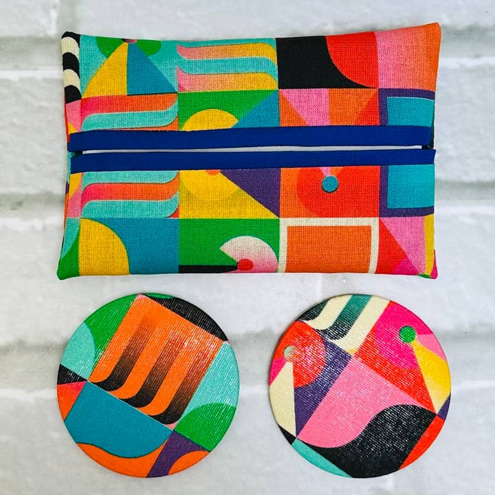 Groovy Baby fabric pocket mirror, tissue holder, hairbow for wholesale by Jewells