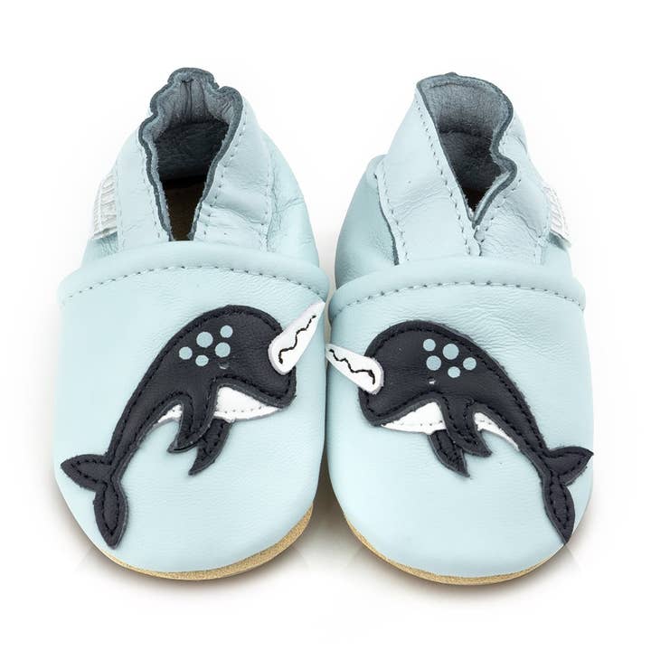 Soft Leather Baby Shoes Narwhal for wholesale by Olea London Ltd
