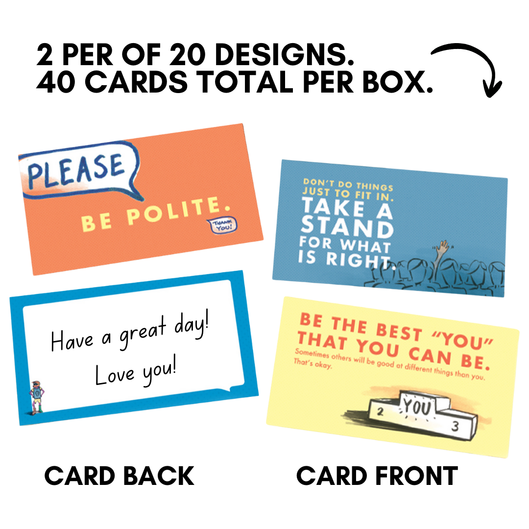 Papersalt - Wholesale Stationery/Notecard Set - "Being Yourself" - Boxed Lunch Note Set for Young Kids3