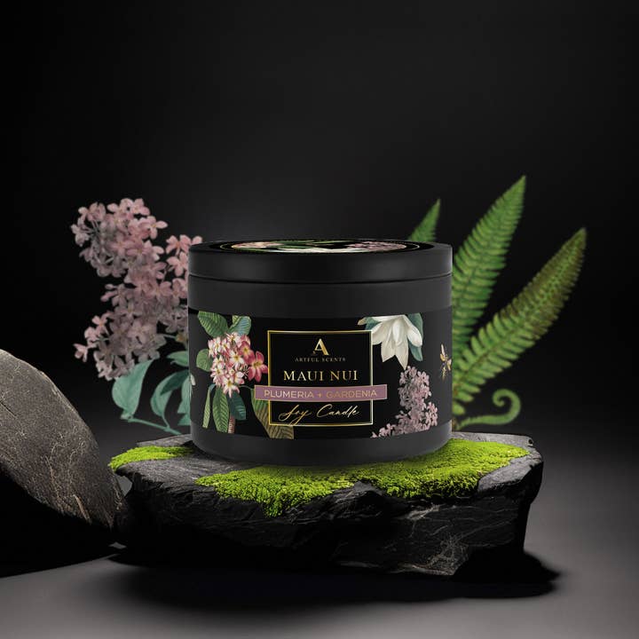 Artful Scents - Wholesale Travel Candles - Maui Nui Candle - Plumeria + Gardenia
