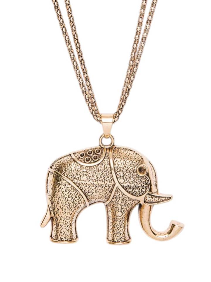 Vintage Elephant Pendant Necklace for wholesale by Artini Accessories