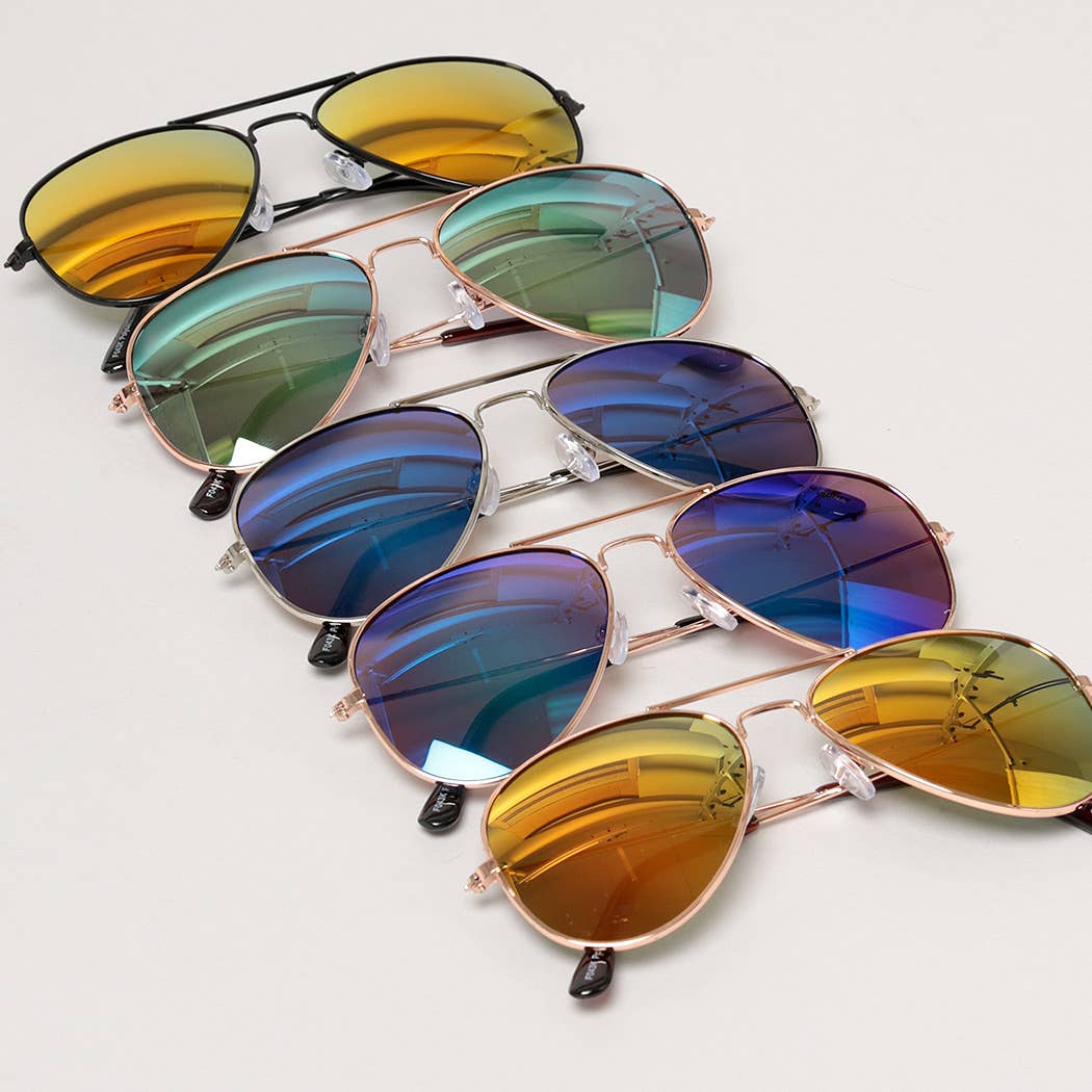  ASSORTED Kid's Tinted Aviator Sunglasses for wholesale on Faire2